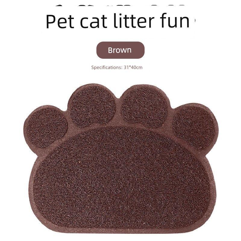 

Pet Supplies Cat Litter Mat Foot Mat Dining Mat PVC Blanket Footprints Toilet Mat Double Layer Waterproof Cat Litter Mat Brown [ordinary] paw print