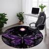1pc Butterfly Night Office Round Area Rug, Indoor Mat Suitable ForOffice, Under Office Chairs Bedroom Living Room Home Decor, Room Deco 033
