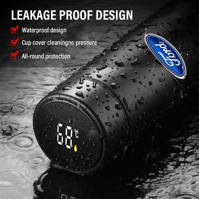 Intelligente Auto-Thermosflasche mit Temperaturanzeige Kaffeetasse für Ford Focus Mk2 Party Mk3 Ranger Mondeo Mk4 Fiest
