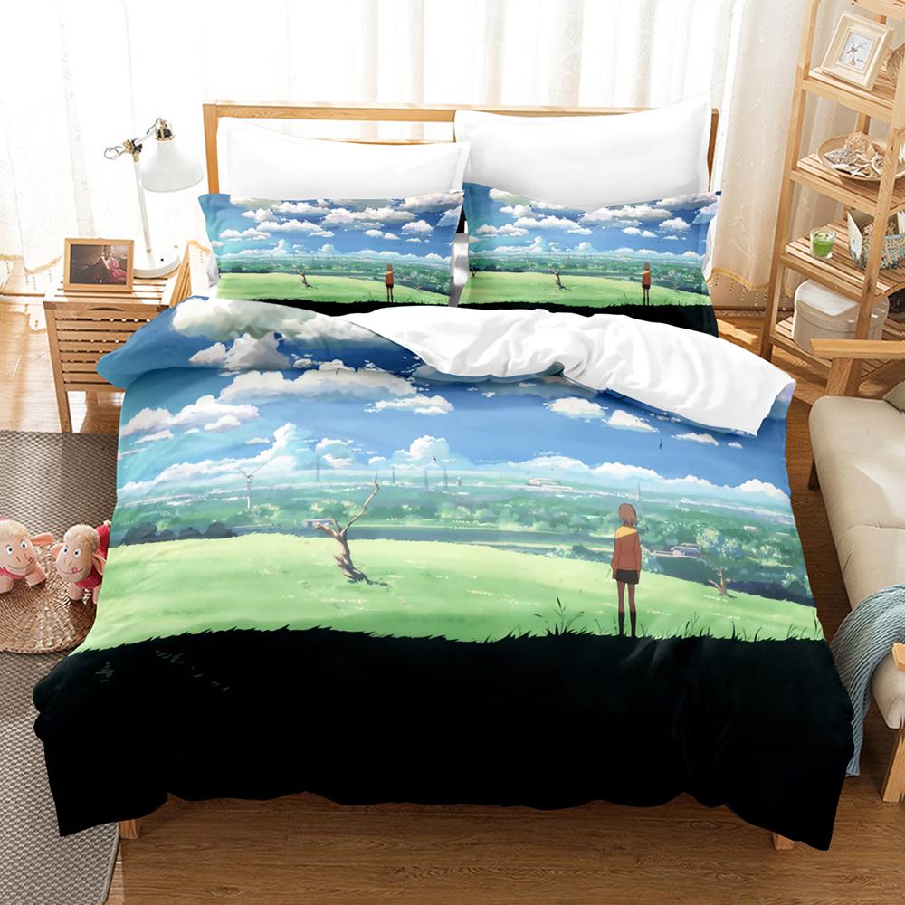 Japan 3D Anime 5 Centimeters Per Second Bedding Sets Duvet Cover Set With Pillowcase Twin Full Queen King Bedclothes Bed Linen