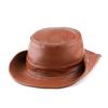 Men's Genuine Leather Western Cowboy Hat: Retro Sunshade for Outdoors, Mountaineering, and Seaside Dual-Use