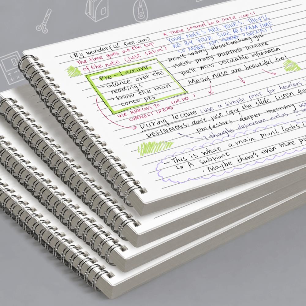 60 Sheets Notebook Side-Bound Journal Multi-functional Lined Notebook Note-Taking