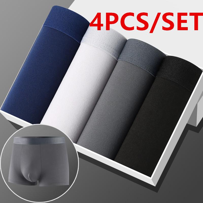 4 Set Men's Underwear Boxers Cotton Male Panties Boxers Breathable Man Boxer Solid Underpants Comfortable Shorts Calzoncillo Hombre