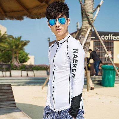 Sunscreen Suit Outdoor Men s Diving Long Sleeve Zipper Jacket Wetsuit Swimsuit Surfing Sunscreen Jellyfish Suit Snorkeling Suit M белый