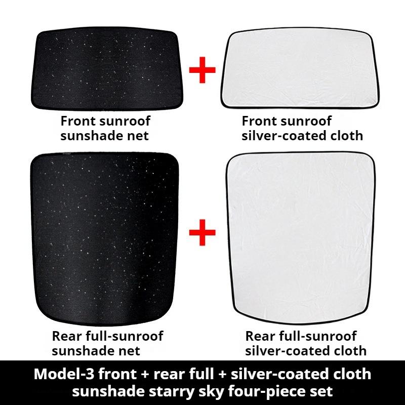 For Tesla Model 3/Y Model 3 Highland Model Y Juniper 2025+ Ice Cloth Buckle Glass Roof Sunshade Car Front Rear Sunroof Skylight