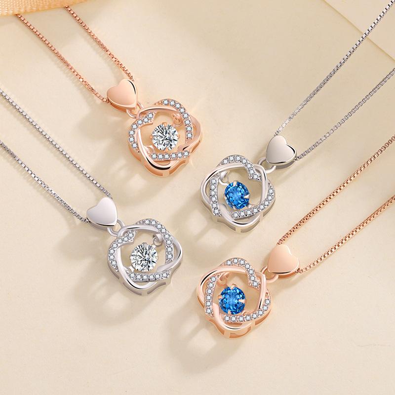 Double Love Necklace for Women Clavicle Chain Trendy Pendant Simple Temperament Niche Couple Light Luxury