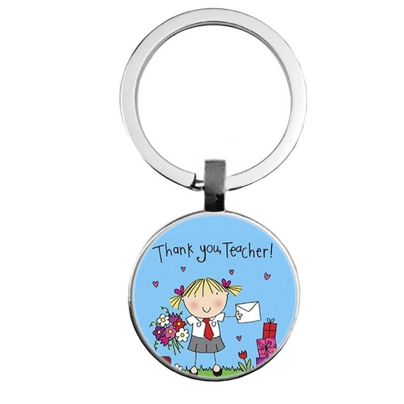 Keychain Accessories Pendant Floral Thanksgiving Text Good Friends Retro Personalized Keychain Gift Pendant