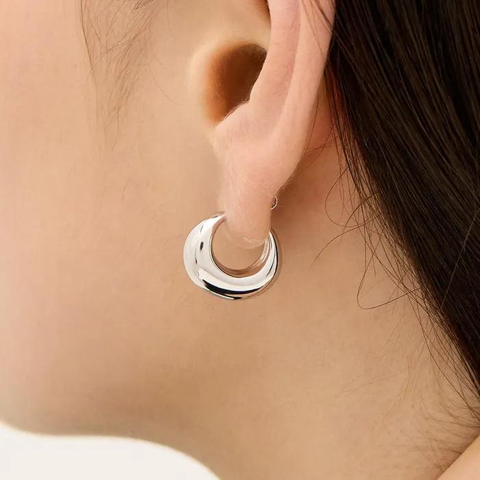 [Edition Y] Volume Hoop Silver (W) Earrings HL6E42603W9XXX