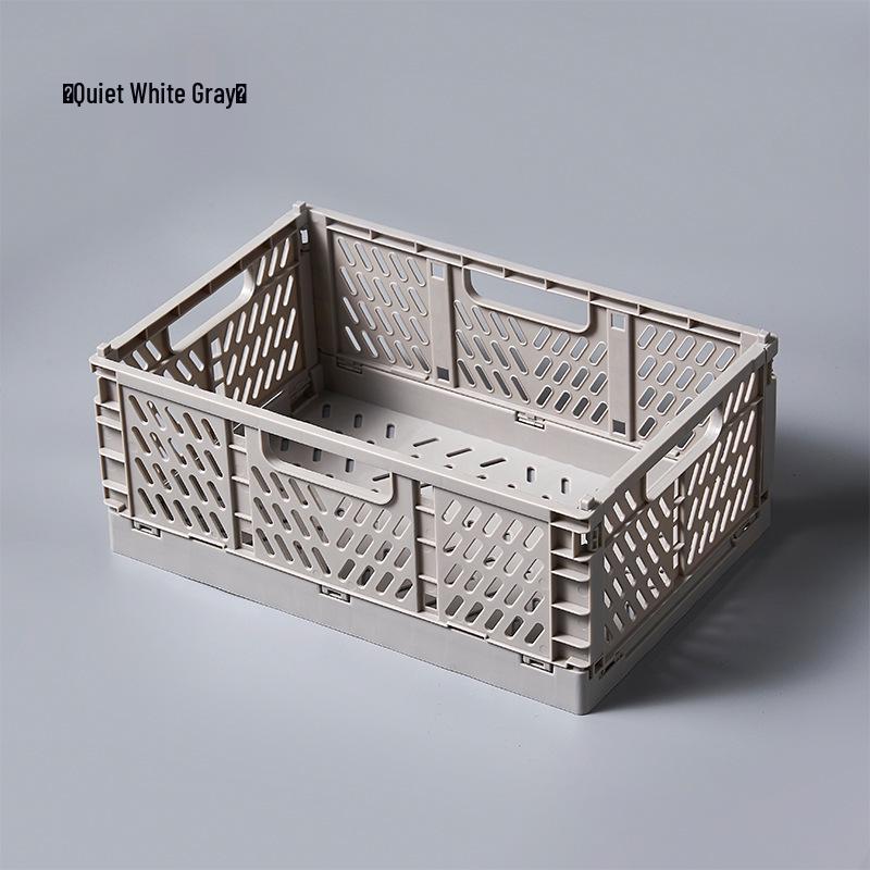 

Folding Plastic Storage Basket: Creative, Stackable Organizer for Desk, Snacks, or Stationery. Small 22*14.7*9.3cm