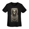 Santa Muerte Heilige Tod Goth Mexikanischer Muertos Totenkopf T-Shirt Damen Kurzarm T-Shirts Rundhals Kleidung T-Shirts Streetwear