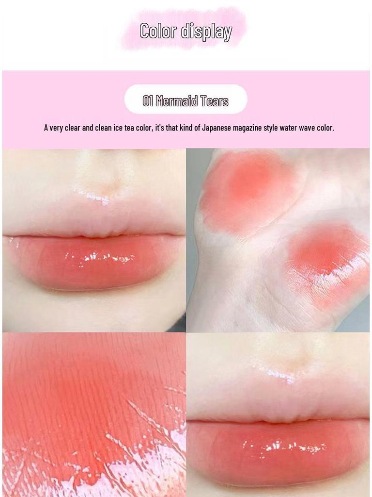 Gradient Pink Lip Tint: Mirror Finish, Plumping, Non-Fading, Moisturizing, Nude Makeup Lipstick