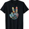 Natural Silhouette Forest Meadow Cottagecore Peace Sign Hand T-Shirt(65)