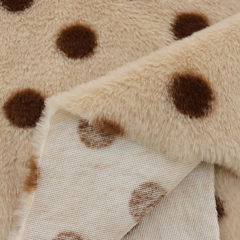 0.5/1/2 Yards Imitation Rabbit Fur Dot Printed Fabric for Soft Plush Dolls Pet Beds Hats Home Wear Handmade DIY Sewing Fabrics