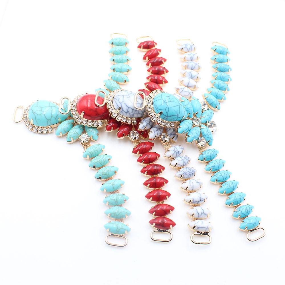 New 1pcs Collar Buckle Crystal Chain DIY Clothing Sewing Accessories Bikini Connector Buckle Fashion Beach flip flops Chain