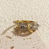 Gold Stackable Rings Geometric Knuckle Ring Metal Multi-Link Connected Rings  Dual Purpose Jewelry