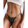 Shiny Rhinestone Lace Ribbon T Pants Super Thin Hot Sexy Perspective Women's Thong