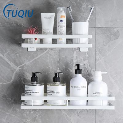 Tuqiu Bathroom Shelf Wall Mounted Bathroom Storage Organizer Holder Corner Shelf  White Aluminum Bath Shower Shelf
