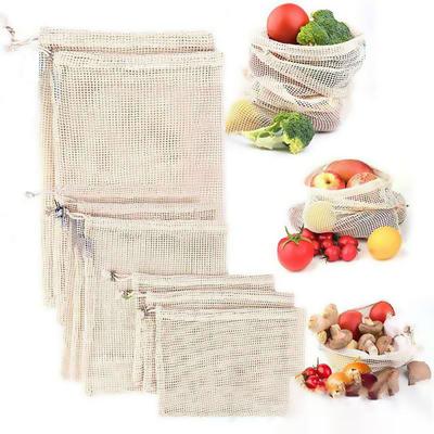 3 Teile/satz Wiederverwendbare Mesh Produzieren Taschen Premium Polyester Waschbar Mesh Taschen für Gemüse Obst Spielzeug