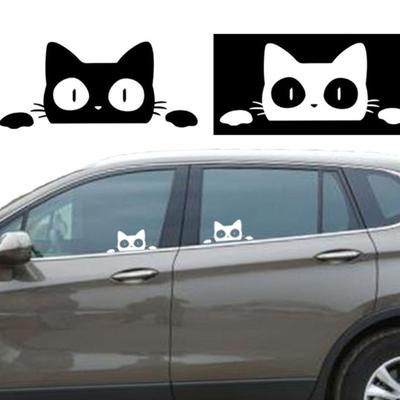 14CM*6.2CM Funny Decoration Surprise Cat Peeking Vehicle Decal Vinyl Car Sticker