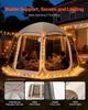 Screen House Tent, 3660 x 3380 x 2300 mm, 10-12 Person Pop Up Screen Tent, Portable Screened in Canopy with Carry Bag, Netting Sides, Ground Stakes,