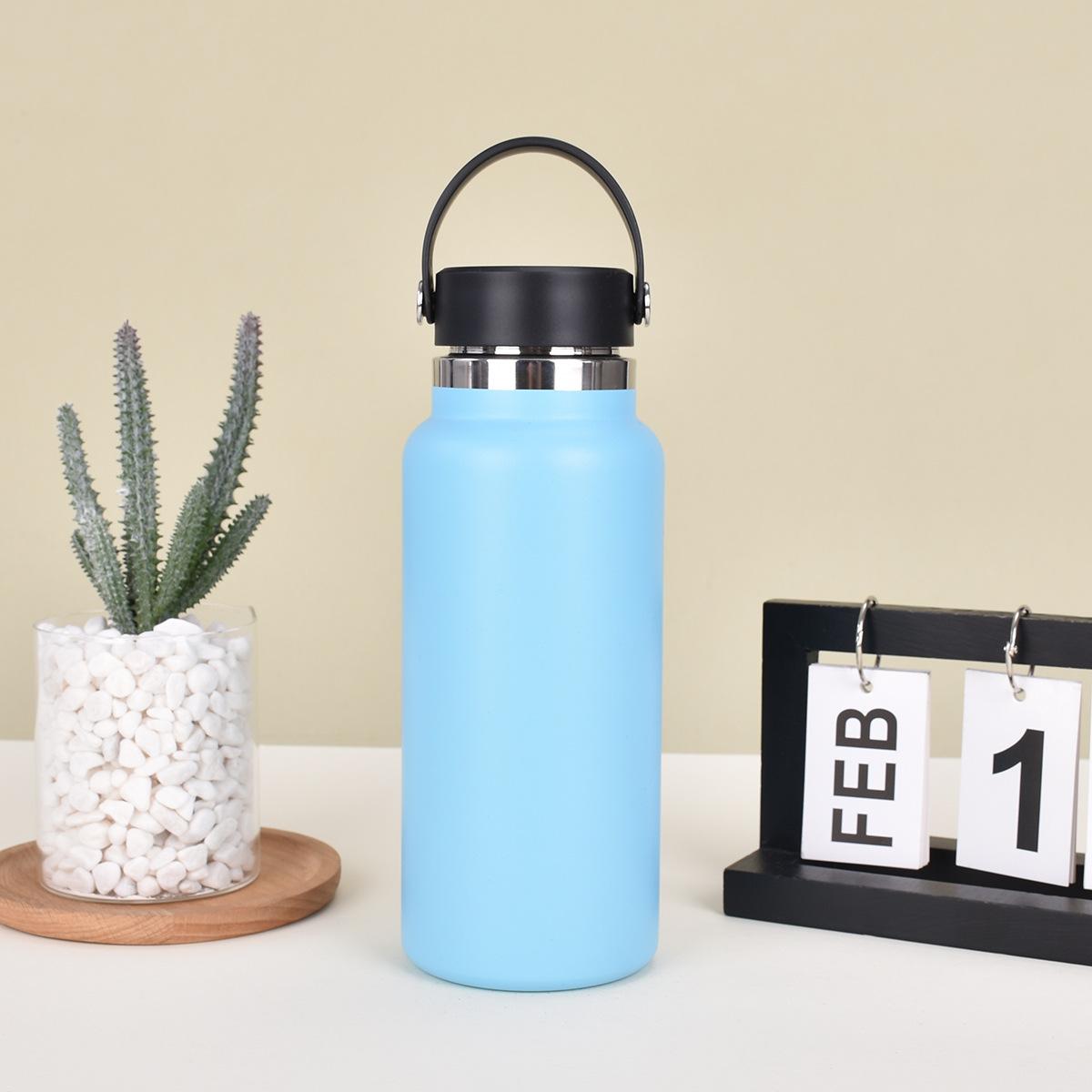 

New Steel Space Kettle Outdoor Portable Sports Kettle Big Cap Accompanying Vacuum Portable Kettle Durable Top Durable 32oz