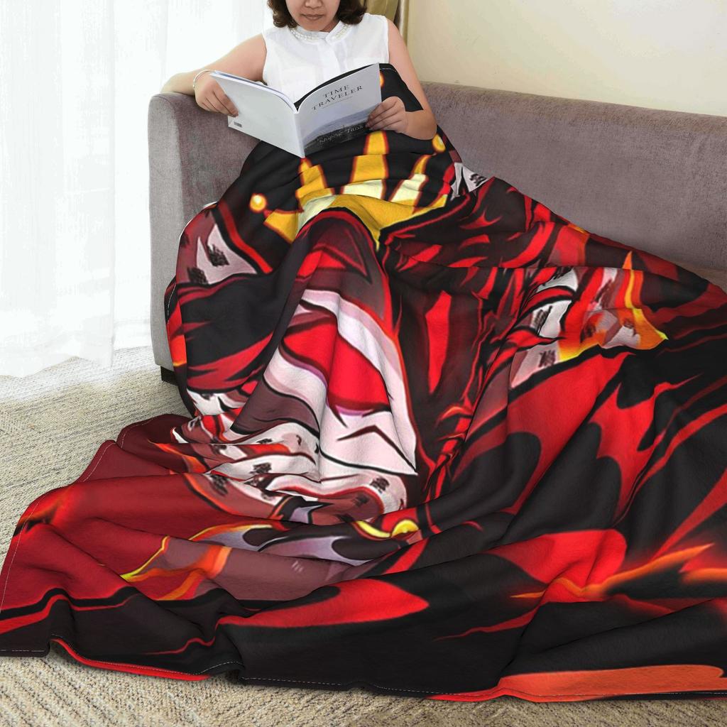 Flannel Throw Blanket Helluva Boss Stolas Animated Horror Musical Warm Blankets Soft Bedding for Bed Living Room Picnic Sofa