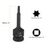 T20-T100 Torx Bit Socket 1/2" Drive 6 Point Torx Star Screwdriver Socket Adapter CR-MO Steel Lengthen Impact Bit Sockets