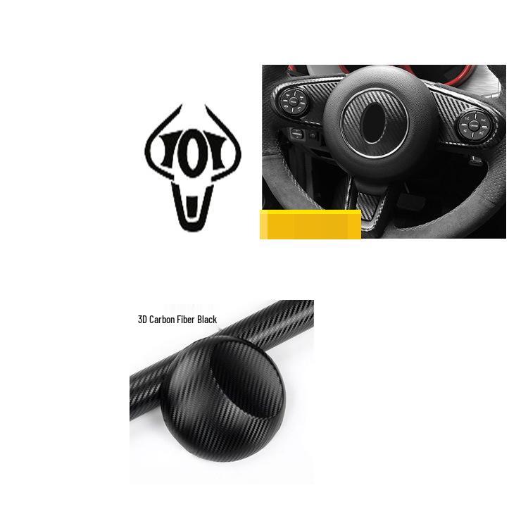 Carbon Fiber Interior Decor Stickers for Black Cat Ora R1: Central Control, Gear Position, and Door Panels