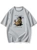 ZX Summer Short Sleeved Tshirt American Fashion Trend Brand Printed Mens Summer Round Neck Wide Casual Versatile Top