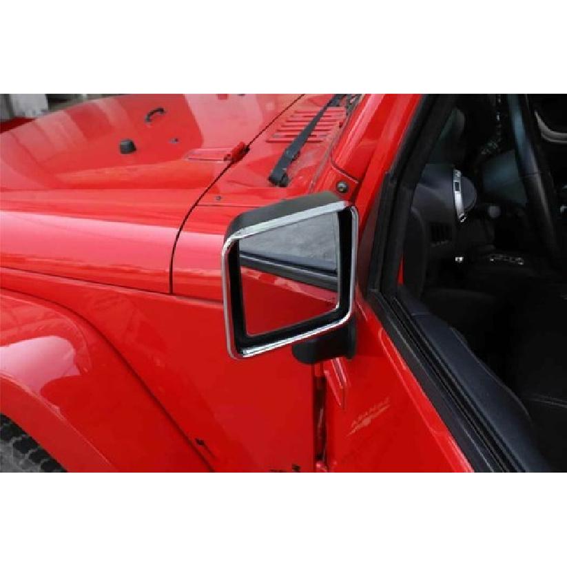 Chrome Rear View Mirror Rain Visor Guard Eyebrow Cover for Jeep Wrangler JK 07+