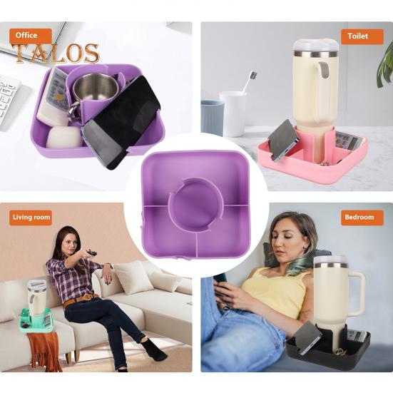 Silikonový protiskluzový držák šálku na pohovku Zásobník s velkým držákem na šálek Více přihrádek Vodotěsný držák na pohovku odolný proti polití