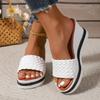 Fashion Women Wedges Sandals Trend Round Head Thick Sole Sandals 2025 New Summer Platform Slippers Woman Lightweight Beach Shoes Women