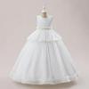 Girls' Lace Beaded Princess Evening Gown with Train