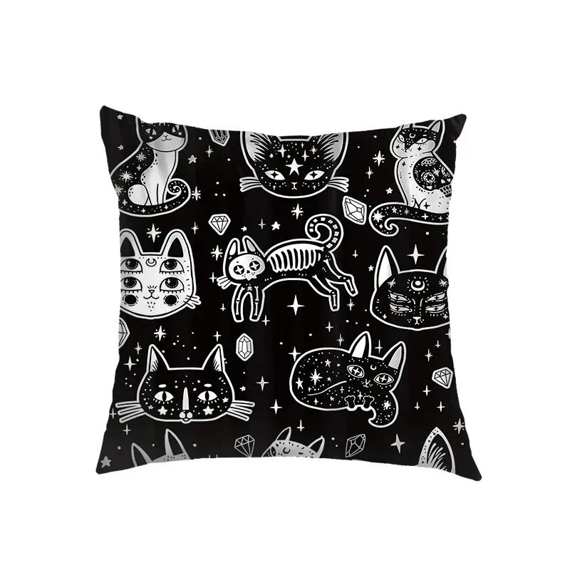 Halloween Vampire Bat Ghost Decoration Pillow Set Is Suitable for Home Living Room Sofa Cushion Sleeve Bedroom Decoration