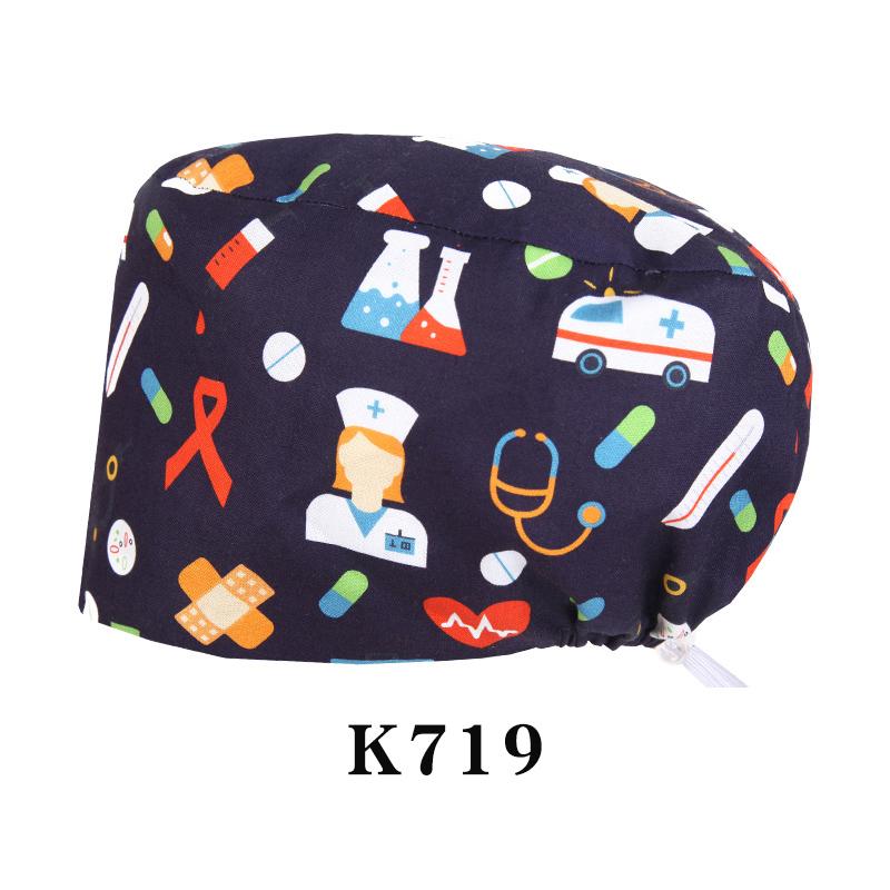 Fashionable Digital Printed Medical Hats for Women Men Breathable Soft Nursing Caps TOOTH Pet Clinic Surgical Scrubs Hat