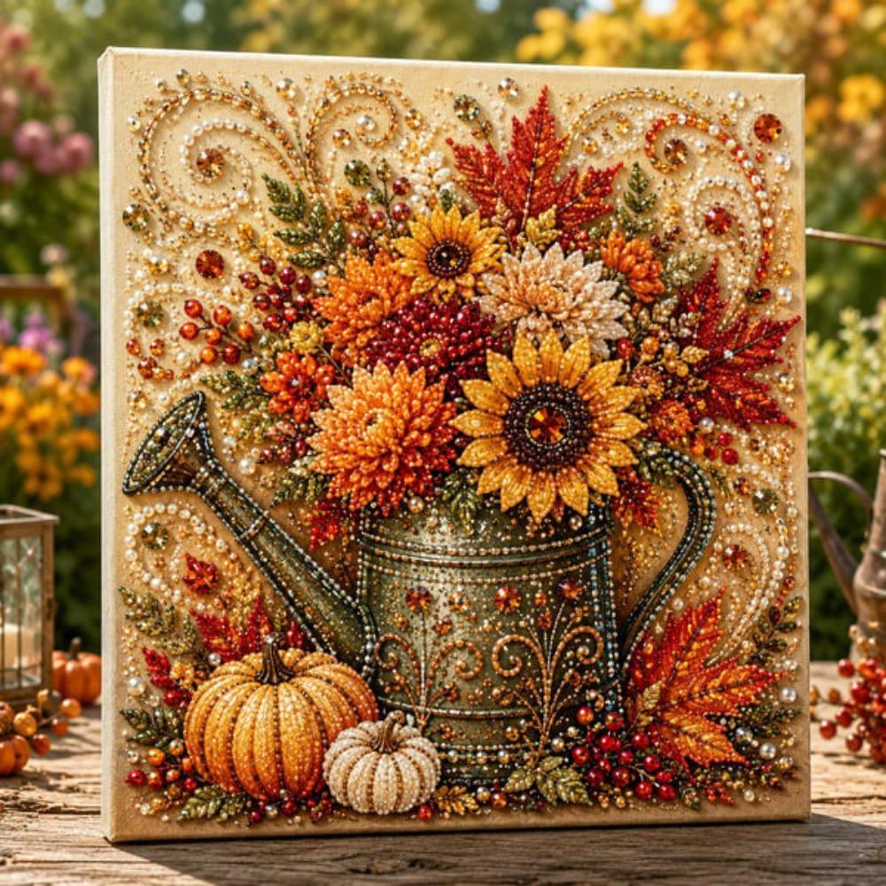 1 Set Kit Pittura Perle Tema Autunnale Creativo Kit Pittura Diamante Kit Arte Diamante Scintillante Kit Pittura Perle Fai da Te Regalo del Ringraziamento