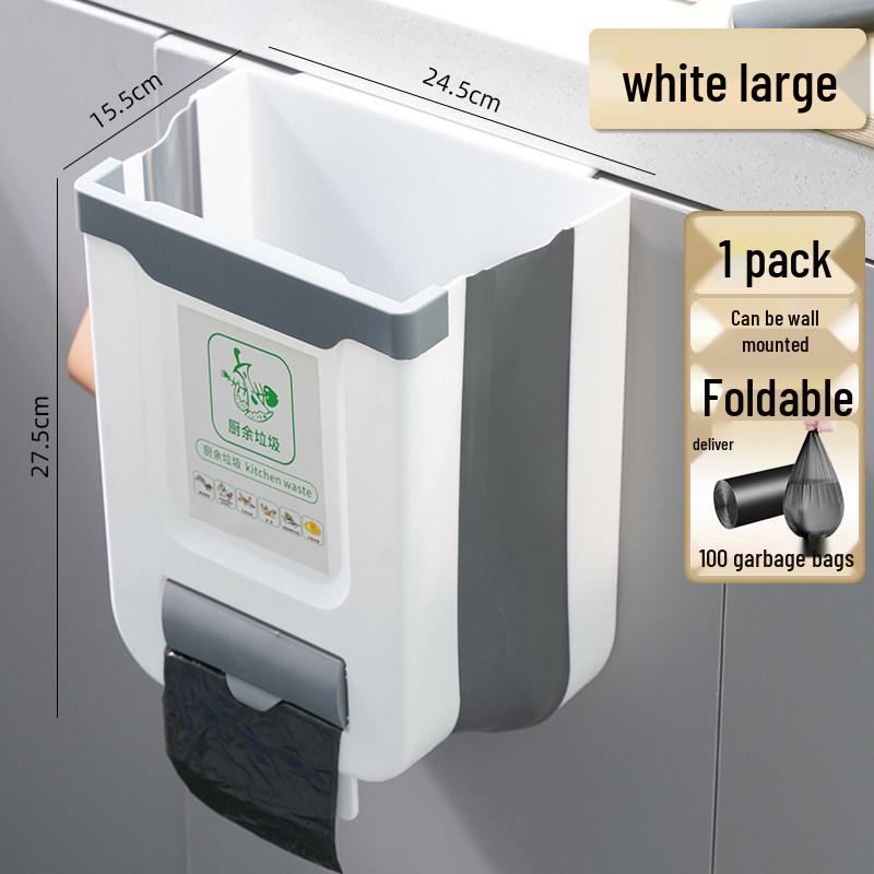 Wall-Mounted Foldable Kitchen & Bathroom Trash Bin