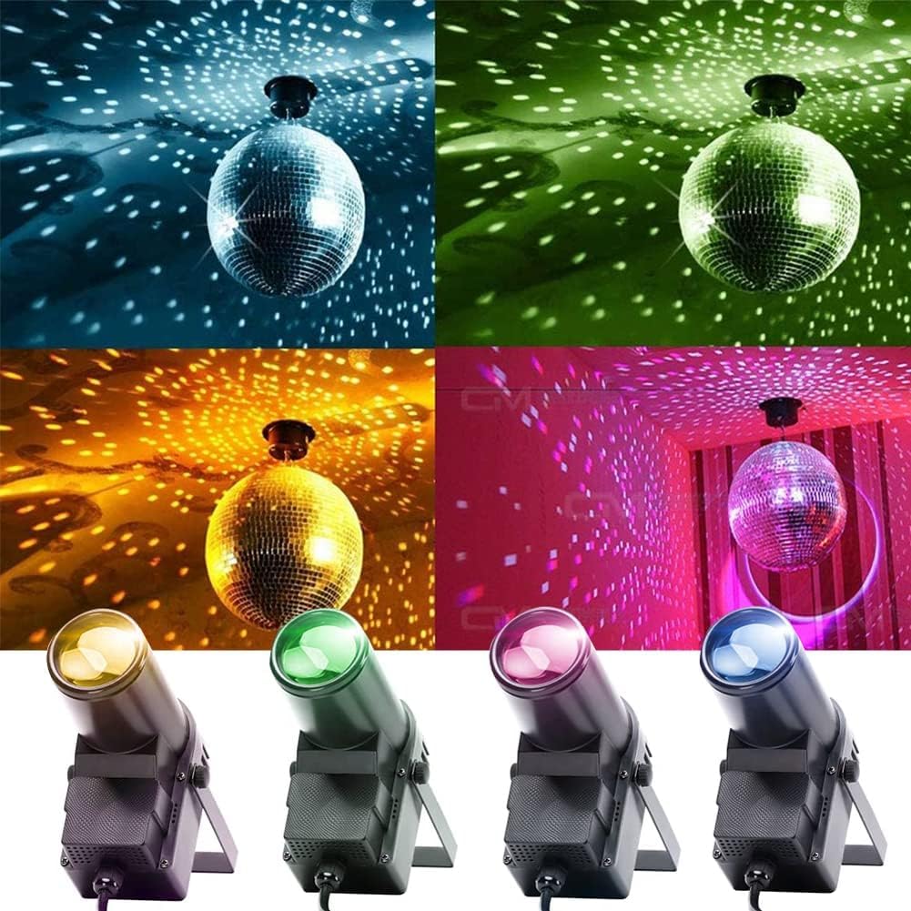 U`King LED Pin Spotlight, Stage Light, 15W RGBW (Red, Green, Blue, White), DMX512 Compatible, Auto Sound Mode, Lighting Effects, for Home Parties,