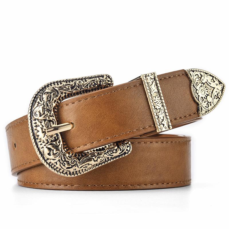 Women'S Belt Vintage Carved Needle Buckle Men'S Belt Punk Hip Hop Rock Style Jeans Pu Leather Belt Cheap Belt