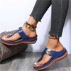 Flat-bottomed thick-soled women's cool slippers large size 4 thick-soled flip-flops shoes summer new wedge slippers