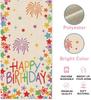 Happy Birthday Colorful Stars Linen Table Runner Party Decor Reusable Kitchen Dining Table Runner for Home Party Birthday Gifts