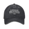 Casual Lehman Brothers Baseball Cap Unisex Distressed Washed Snapback Hat Risk Management Outdoor Hats