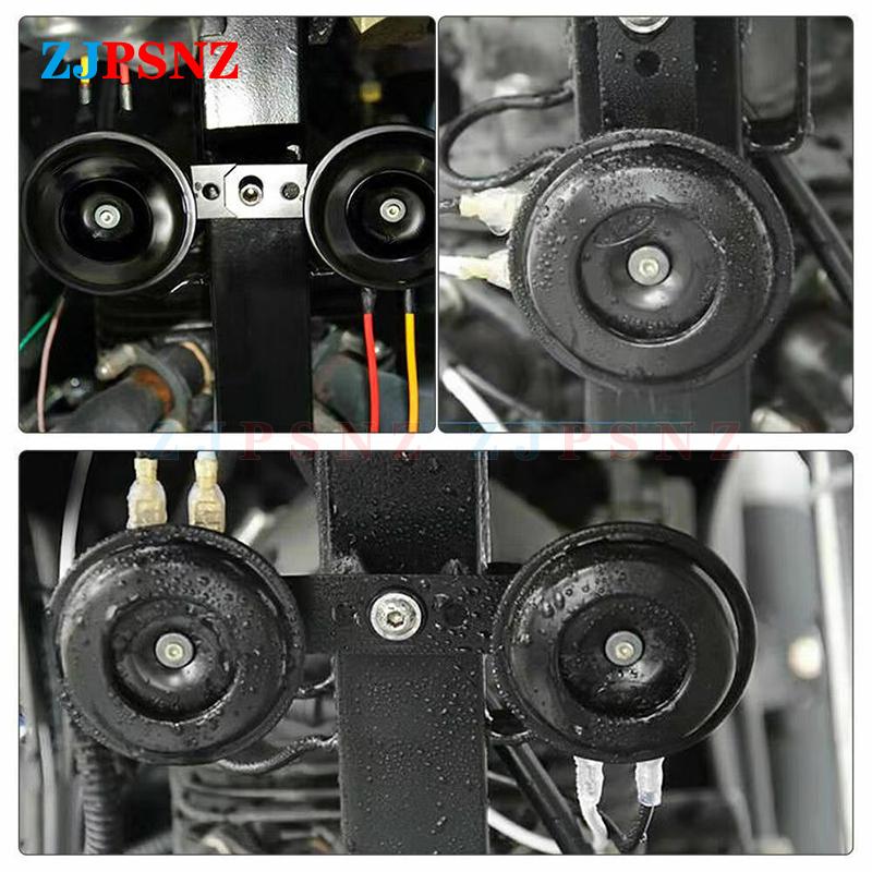 Horn 6V 12V 24V 36V 48V 60V 72V Scooter e-Bike Motorcycle Electric Horn Kit Waterproof Round Super Loud Horn Speaker 105db 110db