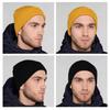 Candy Colored Skullcap Keep Warm Knitted Hat New Ear Flap Hat  for Men and Women