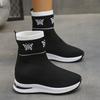 Bottes Chaussettes Tricotées Grande Taille pour Femmes Nouvelle Plateforme Talon Compensé Invisible Légères à Enfiler Automne