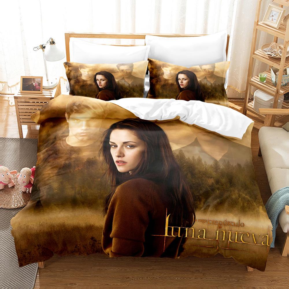 Twilight 3D Printing Three-Piece Digital Quilt Cover Home Textile Sheet Kit Active Printing And Dyeing