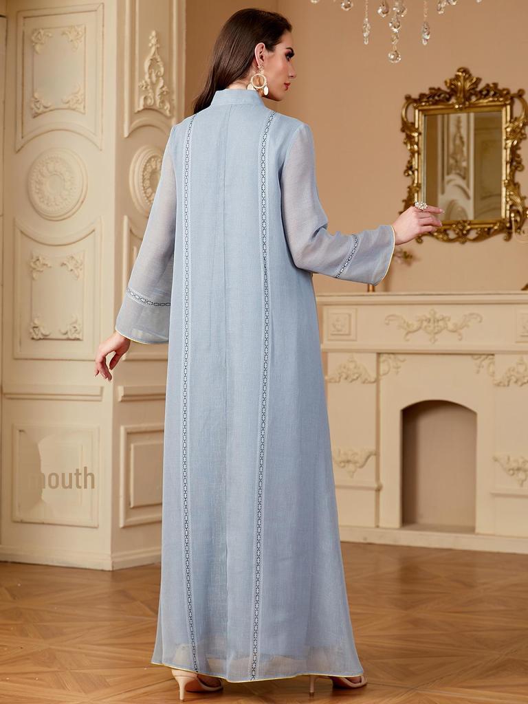 Women's Long-Sleeve Sequined Abaya Dress - Saudi Arabia & Dubai Style