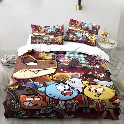 Nuevo Dibujo Animado El Asombroso Mundo Juego de Cama Sábana Gumball King Twin Doble Infantil Juego de Cama Funda Nórdica de Microfibra o Poliéster