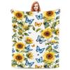 Super Soft Funny Butterfly Throw Blanket Cozy Fleece Fuzzy Plush Flannel Blanket for Travel Camping Living Room Sofa Decor Gift