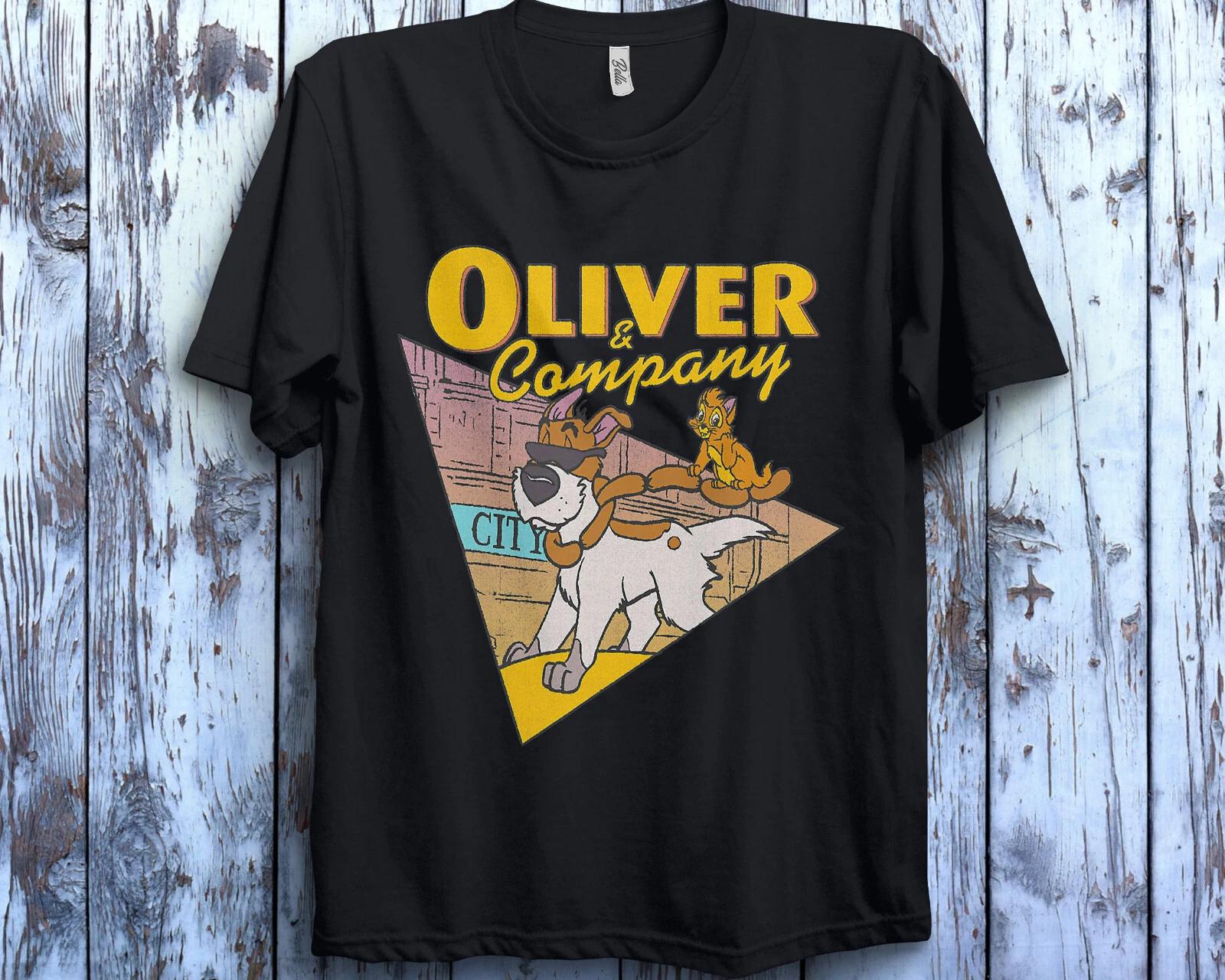 Disney Oliver & Company Graphic 100% Cotton T-shirt Mens Tees Top Unisex Shirt Kid Tee 3XL